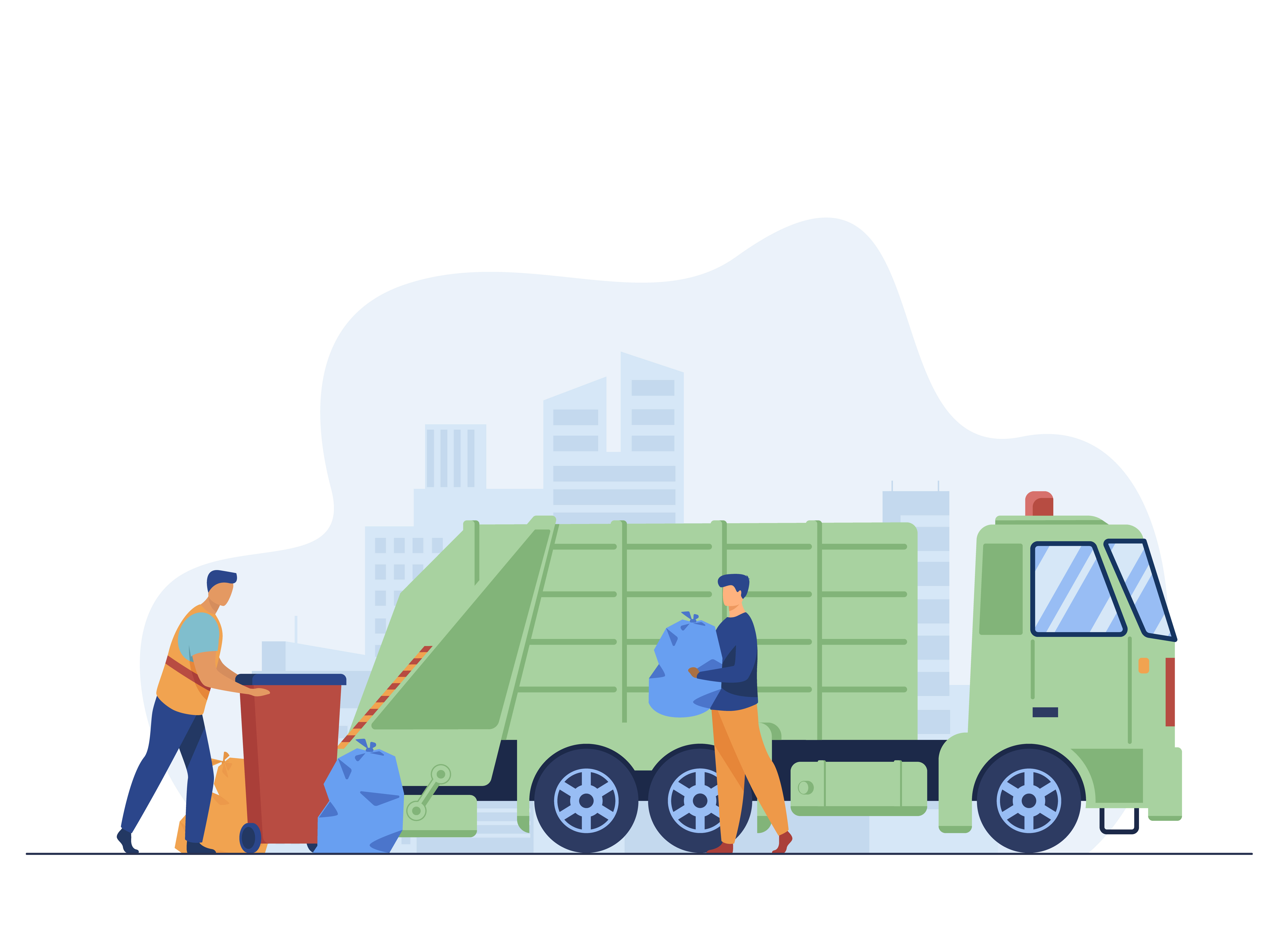 В Старооскольском округе продолжается работа по вывозу мусора.