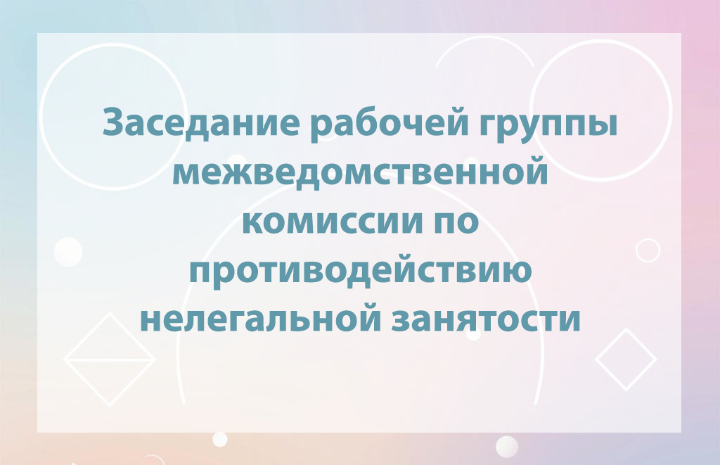 Заседание рабочей группы межведомственной комиссии по противодействию нелегальной занятости.