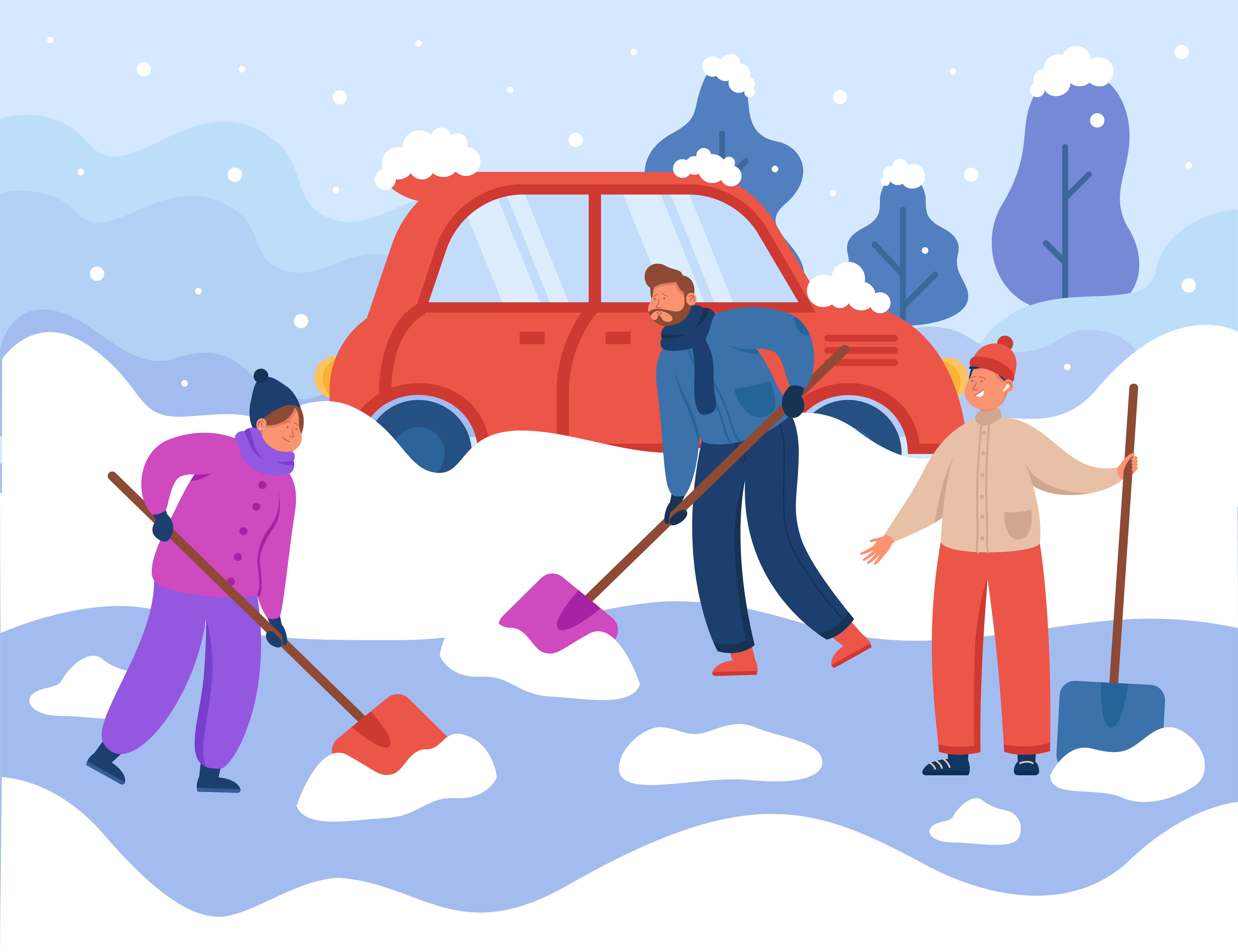 В Старооскольском городском округе продолжается работа по расчистке снег.