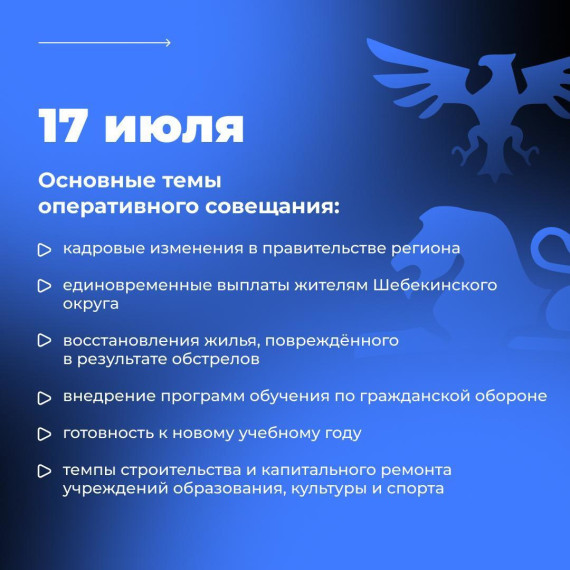 Глава региона представил новую структуру правительства Белгородской области.